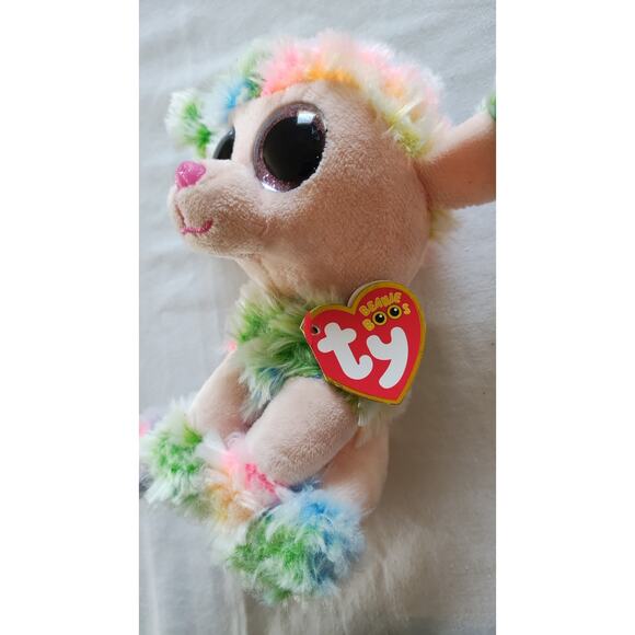 Ty Beanie Boos - RAINBOW the Tie Dyed Poodle Dog (6 Inch) NEW MINT with MINT TAG - Picture 5 of 9